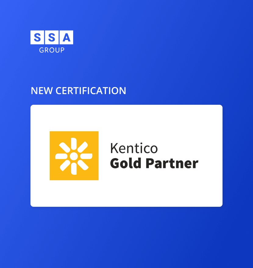 SSA Group received official recognition as a Kentico Gold Partner